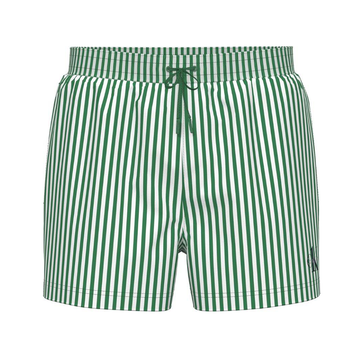 Calvin Klein Monogram Short Drawstring Swim Shorts Penny Stripe/Mardi Gras Green