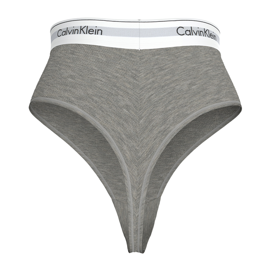 Calvin String Thong Cotton Stretch Rib Grey