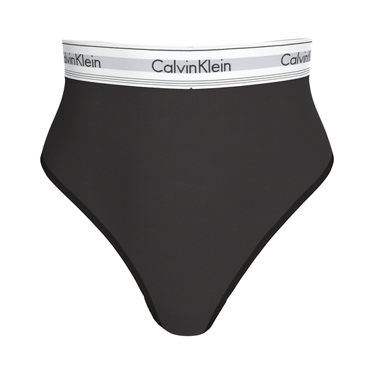 Calvin String Thong Cotton Stretch Rib Black