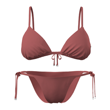 Calvin Klein Triangle & Tie Side Bikini Bottoms - CK Essentials Burgundy